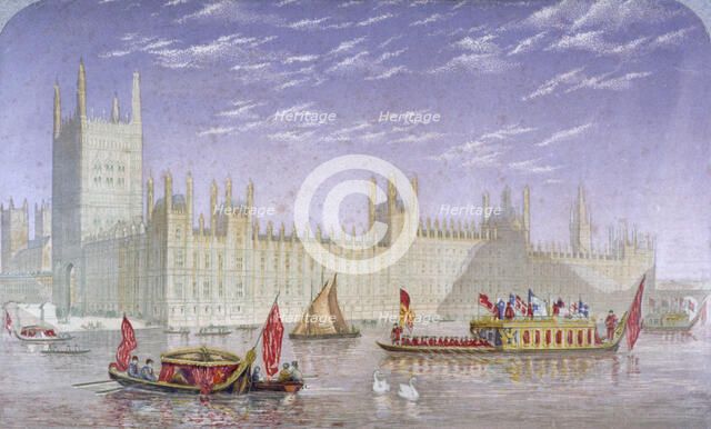 The Palace of Westminster, London, c1850. Artist: Kronheim & Co