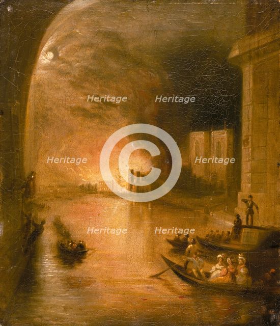 'The Palace of Westminster on Fire', 1834. Creator: Unknown.