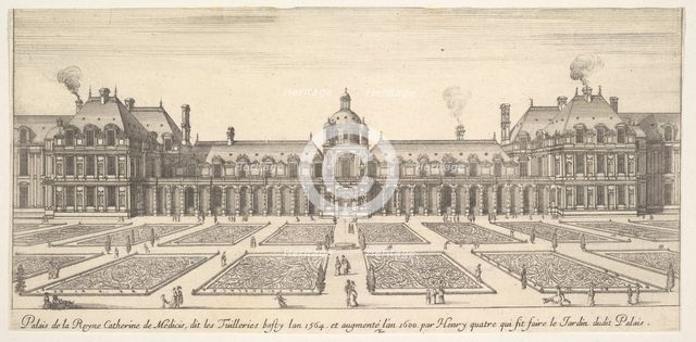 The palace of Catherine de Medici, called the Tuilleries, from 'Various views of remark..., 1649-51. Creator: Stefano della Bella.