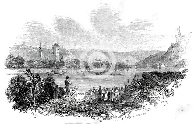 The Palace of Stolzenfels, on the Rhine, 1845. Creator: Ebenezer Landells.