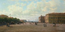 The Palace Square in Saint Petersburg, 1860s. Creator: Vereshchagin, Pyotr Petrovich (1836-1886)