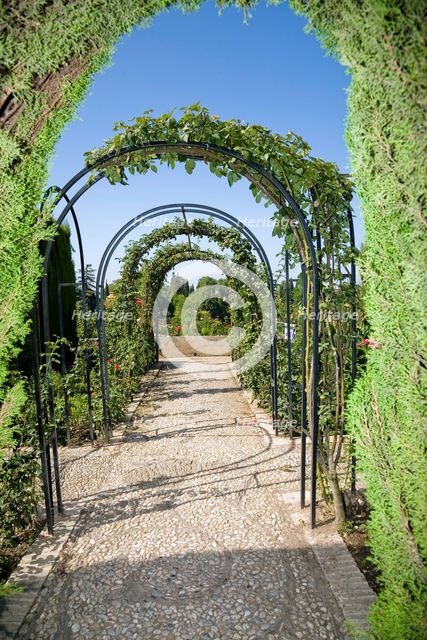 The Palacio de Generalife, Alhambra, Granada, Spain, 2007.  Creator: Samuel Magal.