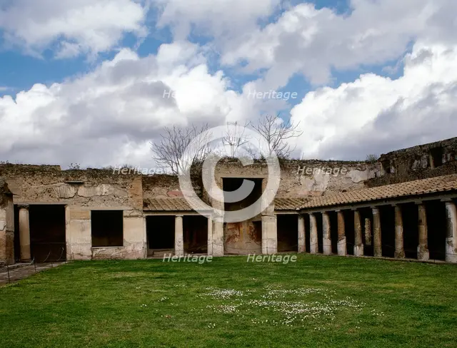 The palaestra colonnade of the Stabian Baths, Pompeii, Campania, Italy, 2002. Creator: LTL.