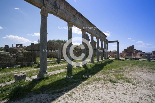 The Palaestra of the Petronii, Thuburbo Majus, Tunisia. Artist: Samuel Magal