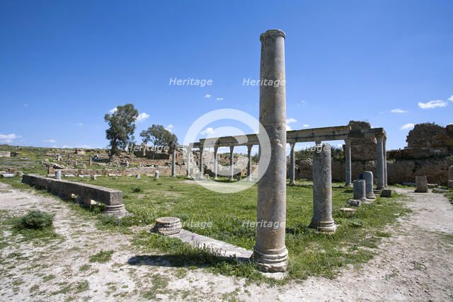 The Palaestra of the Petronii, Thuburbo Majus, Tunisia. Artist: Samuel Magal