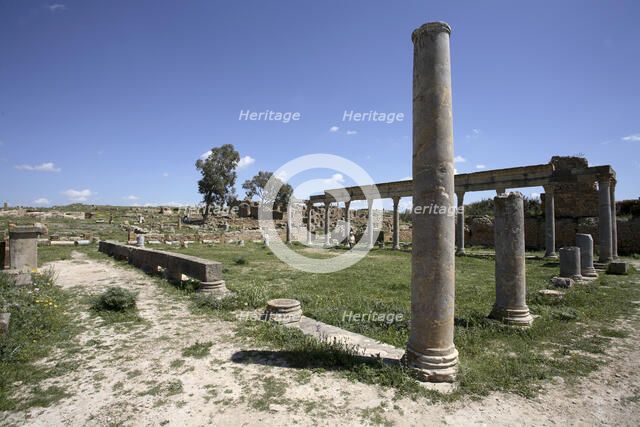 The Palaestra of Petronii, Thuburbo Majus, Tunisia. Artist: Samuel Magal