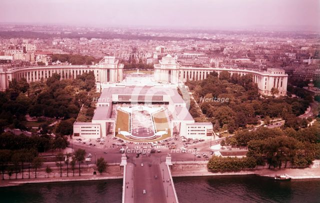 The Palais de Chaillot from above, Paris, France, c1955. Creator: Arthur Charles Kirby Ware.