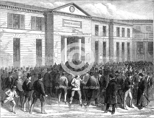 The Palais de Justice at Versailles during the elections, 1871. Creator: Unknown.