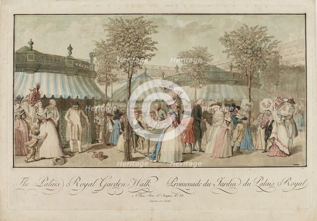 The Palais Royal Garden Walk, 1787. Creator: Le Coeur, Louis (active ca. 1800).