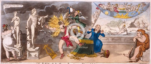 'The Pall Mall Apollo or R-ty in a blaze', 1816. Artist: Isaac Cruikshank