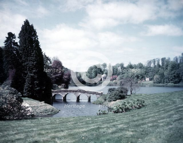 The Palladian bridge and Pantheon, Stourhead Park, Wiltshire, c1955.  Creator: Arthur Charles Kirby Ware.