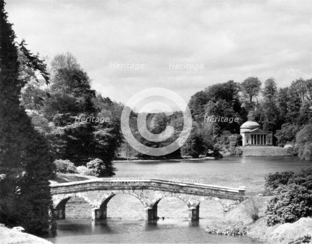 The Palladian bridge and Pantheon, Stourhead Park, Wiltshire, c1955.  Creator: Arthur Charles Kirby Ware.