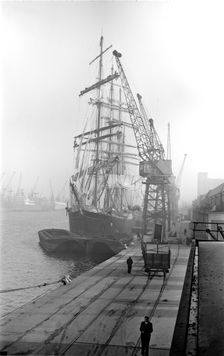 The Pamir a sailing ship, in the Royal Victoria Dock, Canning Town, London, c1945-c1965. Artist: SW Rawlings