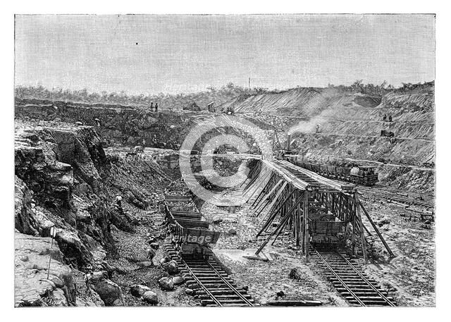 The Panama Canal under construction, c1890. Artist: Unknown