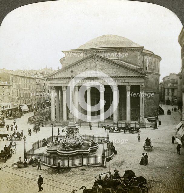 The Pantheon and the Piazza della Rotunda, Rome, Italy.Artist: Underwood & Underwood