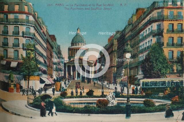 The Panthéon and the Rue Soufflot, Paris, c1920. Artist: Unknown.