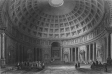 The Pantheon, Rome 1841. Artist: E Challis