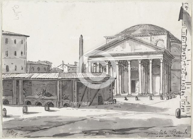 The Pantheon Seen from the Piazza, 1775/80. Creator: Jacques-Louis David.