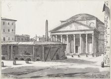 The Pantheon Seen from the Piazza, 1775/80. Creator: Jacques-Louis David