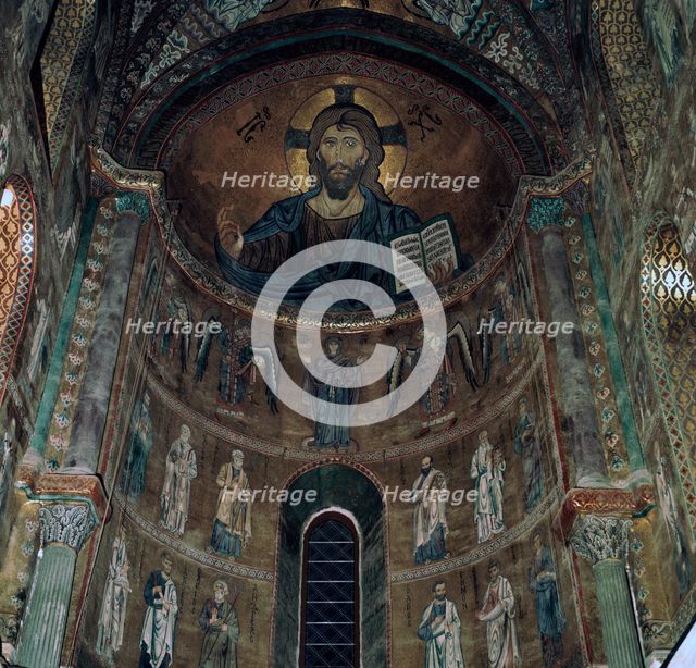The Pantocrator Mosaic in Cefalo Cathedral, 12th century. Artist: Unknown