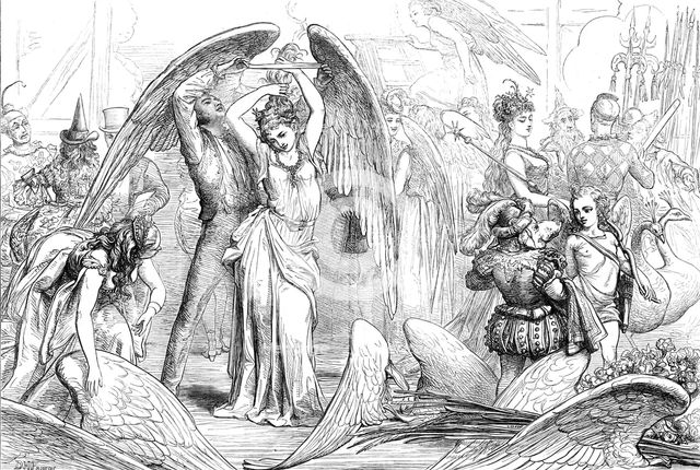 The Pantomimes: preparing for the transformation scene, 1871. Creator: Unknown.