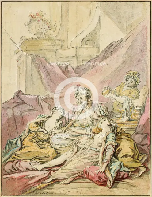 The Pasha in His Harem, ca 1735-1739. Artist: Boucher, François (1703-1770)