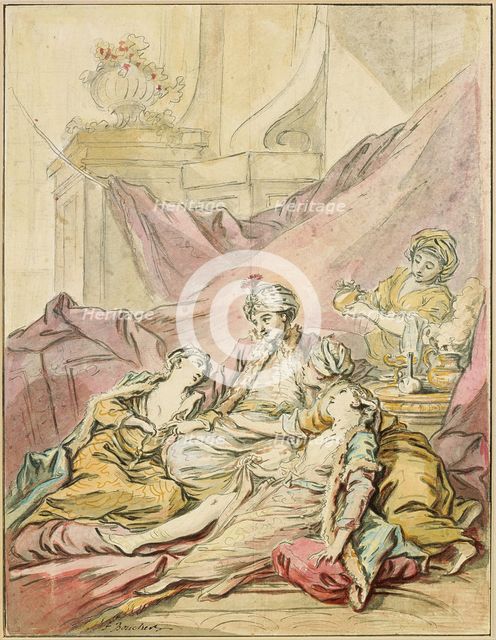 The Pasha in His Harem, ca 1735-1739. Artist: Boucher, François (1703-1770)