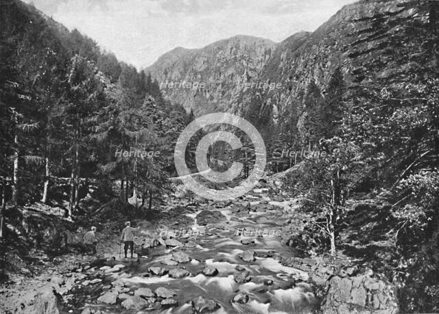 'The Pass of Aberglaslyn, North Wales', c1896. Artist: I Slater.