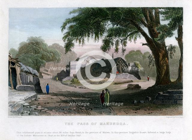 The Pass of Makundra, India, 19th century.  Creator: W le Petit.