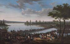 The Passage of the Danube by Napoleon before the Battle of Wagram 1809 (1810). Artist: Jacques Francois Joseph Swebach