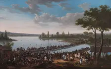 The Passage of the Danube by Napoleon before the Battle of Wagram 1809 (1810). Artist: Jacques Francois Joseph Swebach