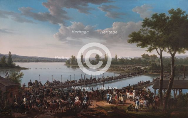 'The Passage of the Danube by Napoleon before the Battle of Wagram', 1809 (1810). Artist: Jacques Francois Joseph Swebach.
