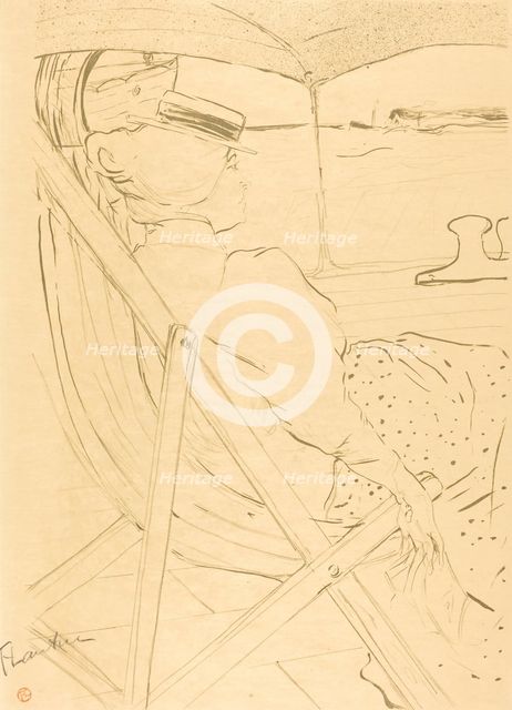 The Passenger from Cabin 54 - Sailing in a Yacht (La passagère du 54 - Promenade...), 1896. Creator: Henri de Toulouse-Lautrec.