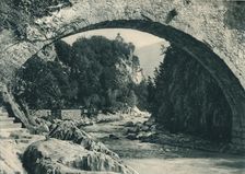 The Passer River and the Castle of Zeno, Merano, South Tyrol, Italy, 1927. Artist: Eugen Poppel