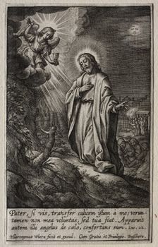 The Passion: Christ on the Mount of Olives. Creator: Hieronymus Wierix (Flemish, 1553-1619)