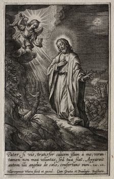 The Passion: Christ on the Mount of Olives. Creator: Hieronymus Wierix (Flemish, 1553-1619)