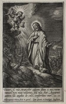 The Passion: Christ on the Mount of Olives. Creator: Hieronymus Wierix (Flemish, 1553-1619)
