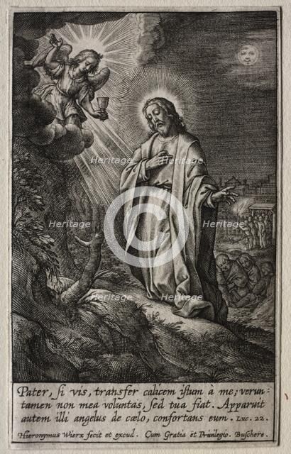 The Passion: Christ on the Mount of Olives. Creator: Hieronymus Wierix (Flemish, 1553-1619).