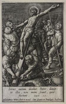The Passion: Christ Being Crucified. Creator: Hieronymus Wierix (Flemish, 1553-1619)