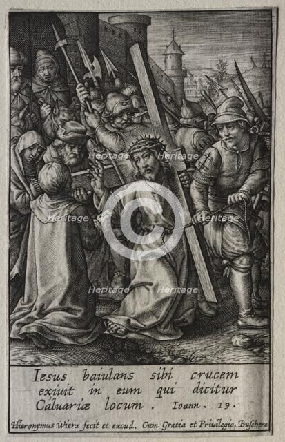 The Passion: Christ Carrying the Cross. Creator: Hieronymus Wierix (Flemish, 1553-1619).