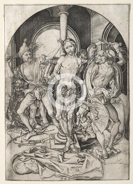 The Passion of Jesus Christ: The Flagellation. Creator: Martin Schongauer (German, c.1450-1491).
