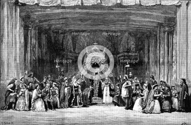 The Passion Play...: Vashti and Esther (interlude of tableaux vivants from the Old Testament), 1890. Creator: R. Taylor.