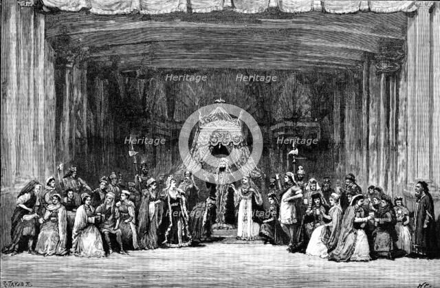 The Passion Play...: Vashti and Esther (interlude of tableaux vivants from the Old Testament), 1890. Creator: R. Taylor.