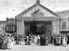 The Passion Play at Ober-Ammergau, Bavaria: Christ before Pilate, 1890. Creator: Unknown