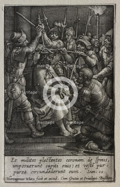 The Passion: The Crowning with Thorns. Creator: Hieronymus Wierix (Flemish, 1553-1619).
