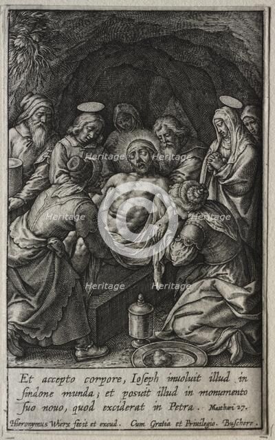 The Passion: The Entombment. Creator: Hieronymus Wierix (Flemish, 1553-1619).