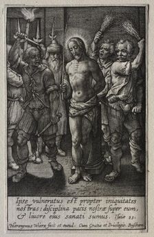 The Passion: The Flagellation. Creator: Hieronymus Wierix (Flemish, 1553-1619)