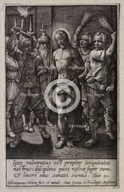 The Passion: The Flagellation. Creator: Hieronymus Wierix (Flemish, 1553-1619).
