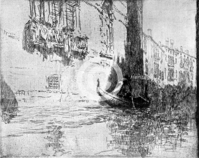 'The Passing Gondola', 1926.Artist: James McBey
