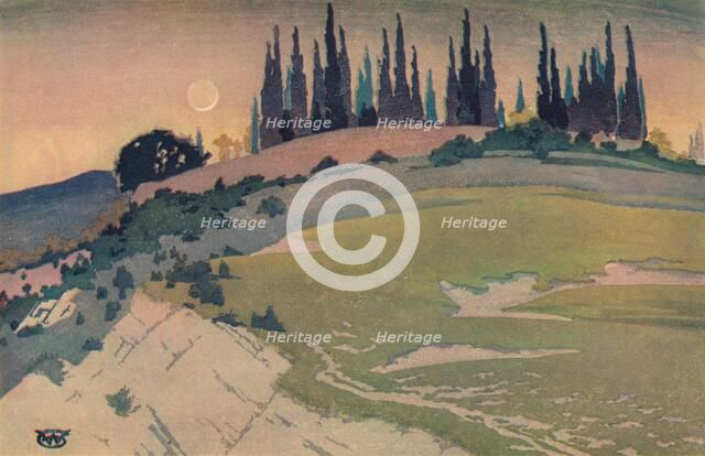 'The Passing of the Crescent, Umbria', c1913, (1928). Artist: William Giles.